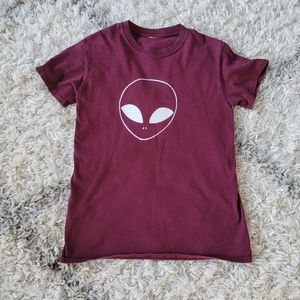 Maroon Alien T-Shirt | Size Small